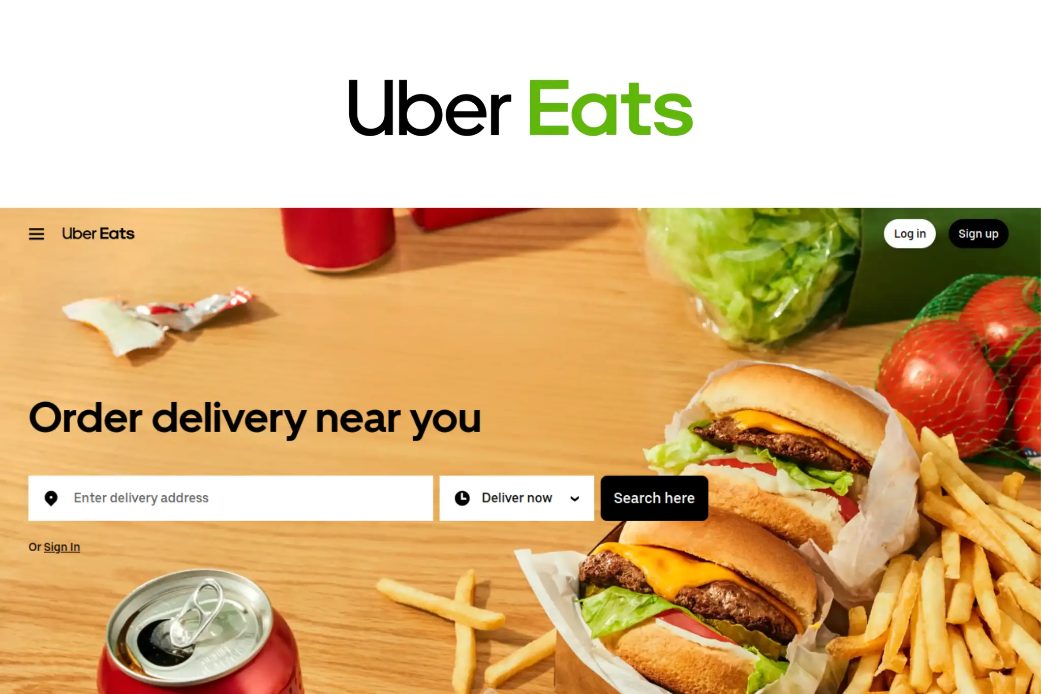 Uber eats dashboard with logo