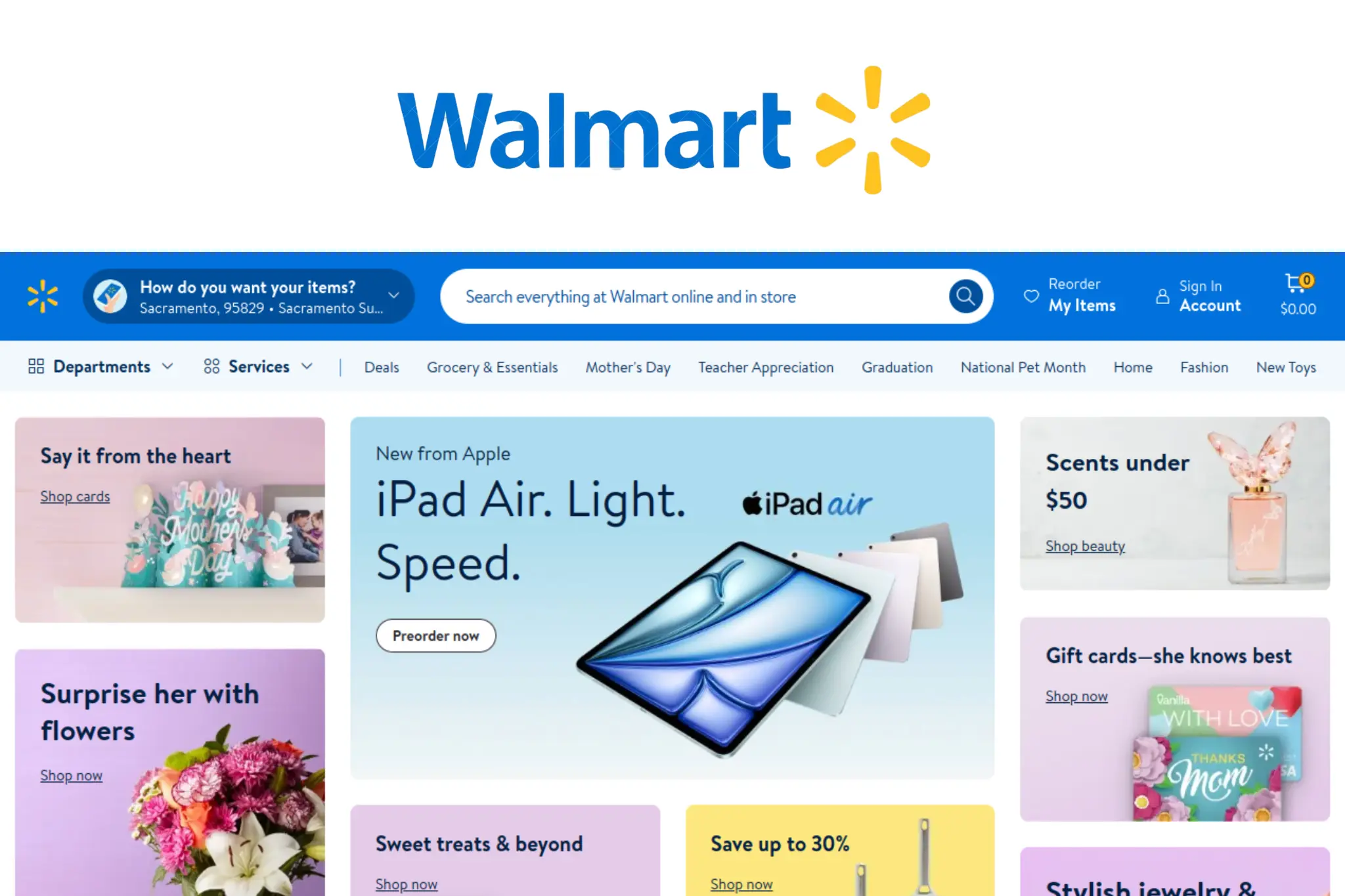 Walmart logo with website dashboard